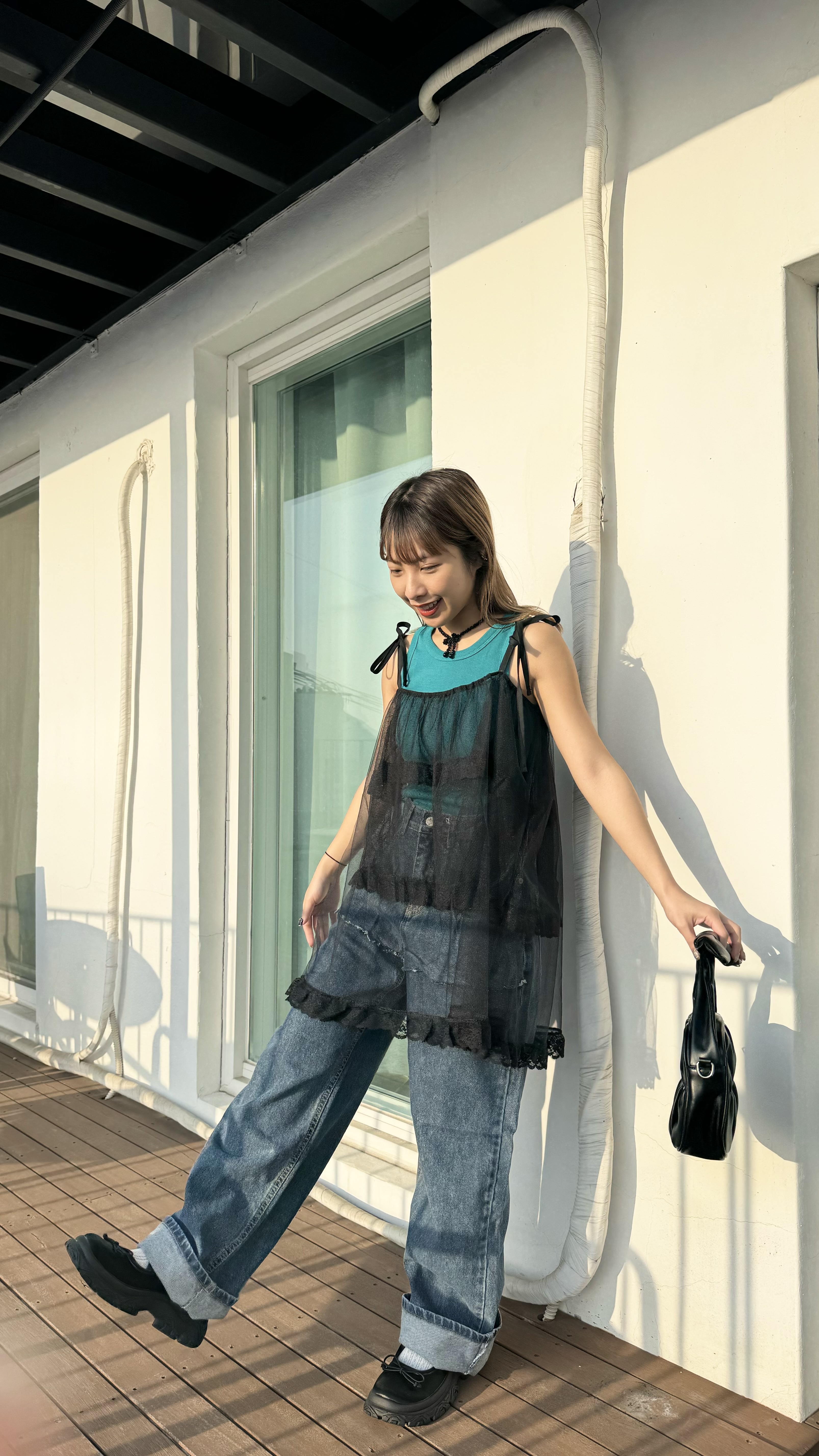 巨推！2WAYS LACE紗紗三層式外搭（BLACK）