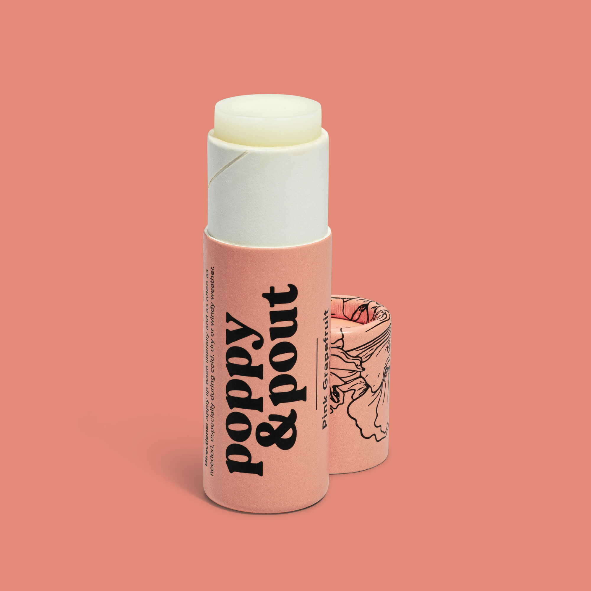 Poppy &  Pout 粉紅葡萄柚100%天然有機保濕護唇膏