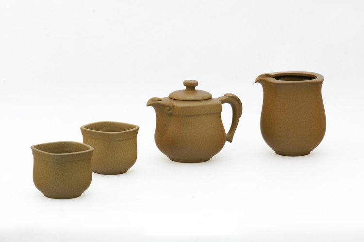 鹿港窯禮品館│紫砂陶-如意茶具組-黃泥 禮盒