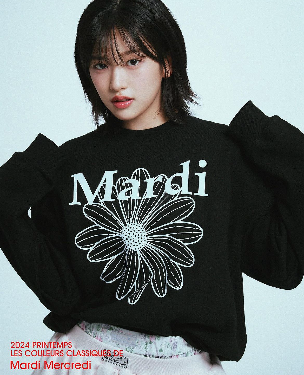 MARDI MERCREDI -  SWEATSHIRT FLOWERMARDI (BLACK SKY)