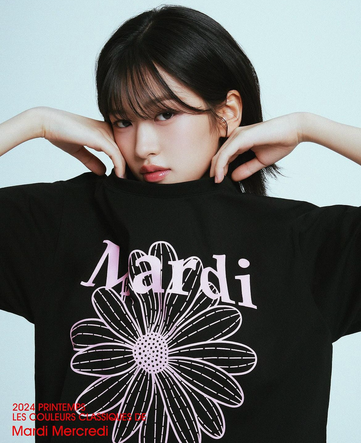 MARDI MERCREDI - TSHIRT FLOWERMARDI (BLACK PINK)