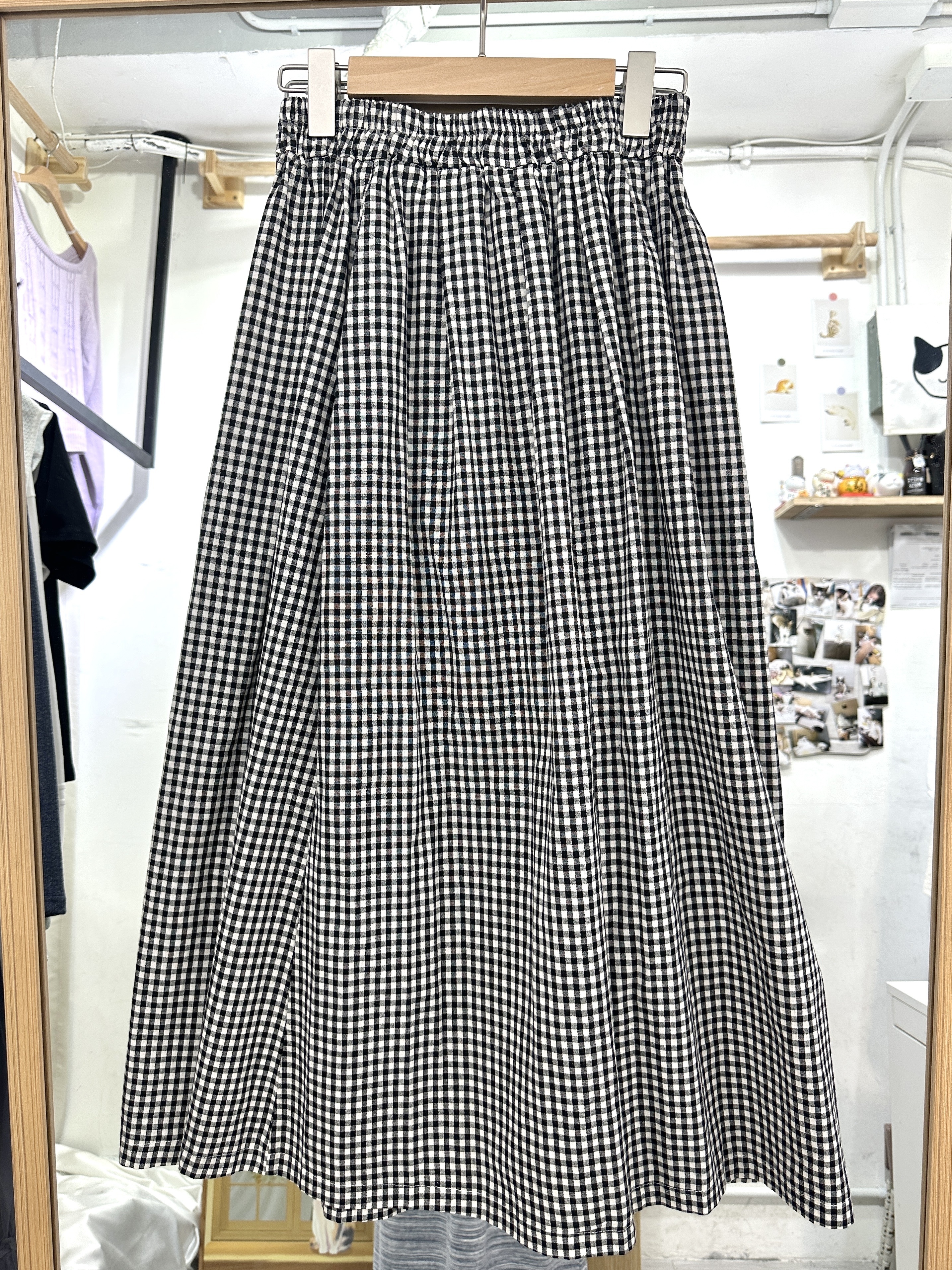 日系～全橡筋格仔半身裙