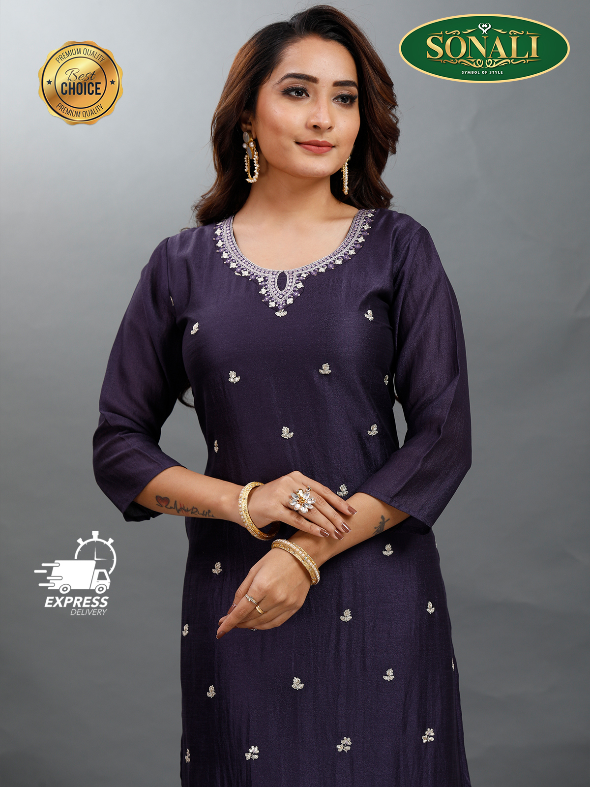 Sonali Premier Quality Women's Punjabi Suits / Women's Kurti Set Indian Tradition Women's Set - Q1892