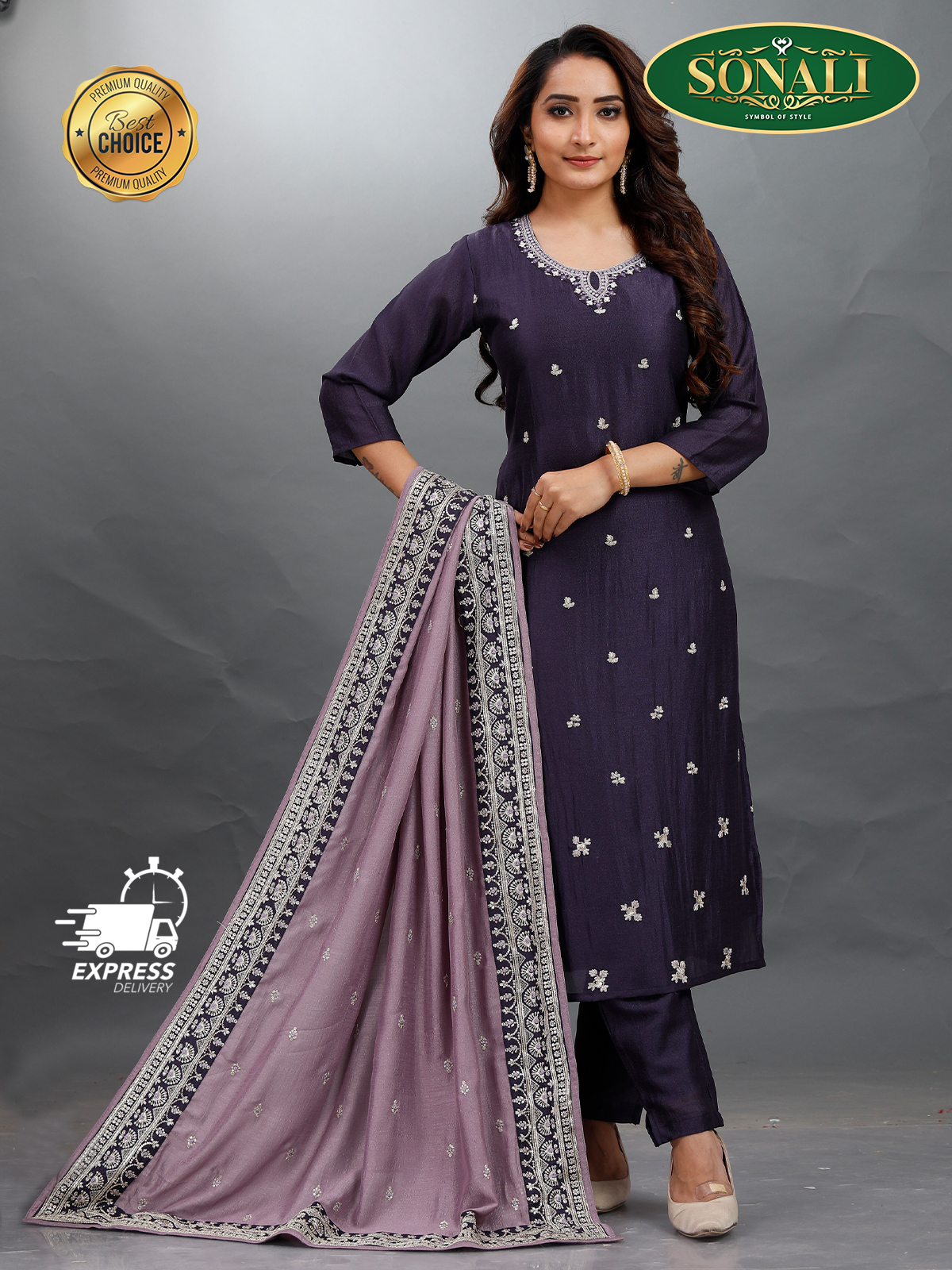 Sonali Premier Quality Women's Punjabi Suits / Women's Kurti Set Indian Tradition Women's Set - Q1892