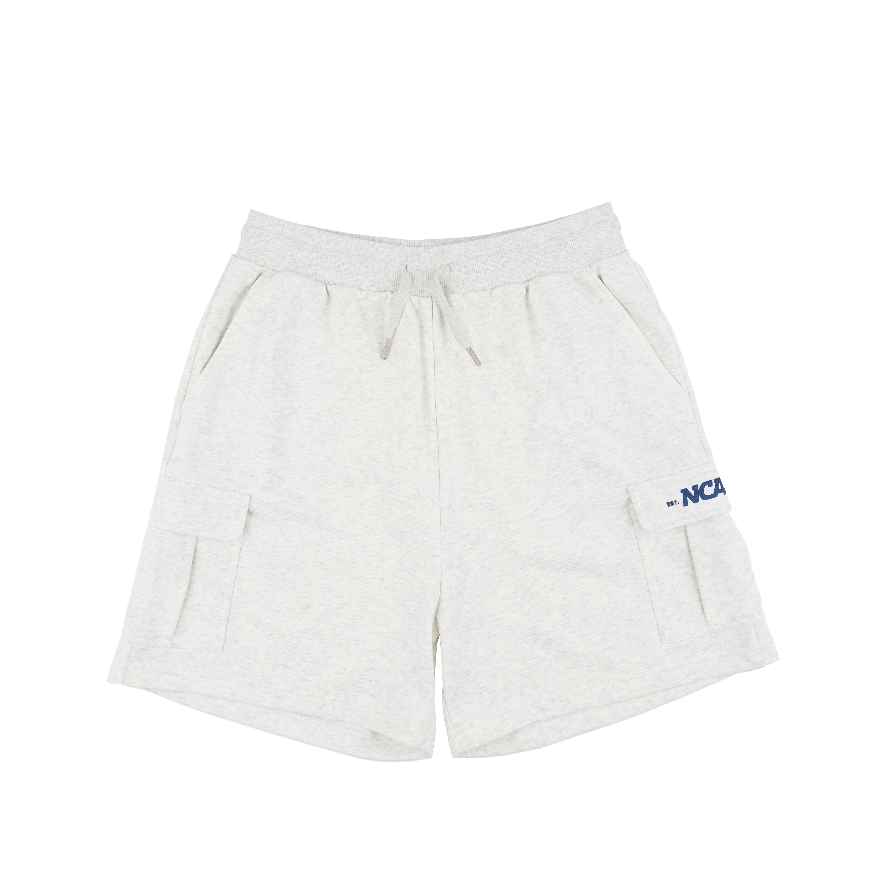 【NCAA】雙口袋棉短褲 - 白/黑