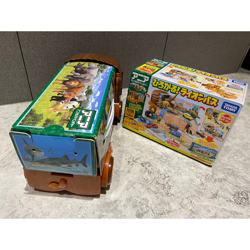 TAKARA TOMY｜ 原價1990  日本多美動物園 ANIA 探索動物 獅子遊園車 百貨 可當場景 ，不含小動物
