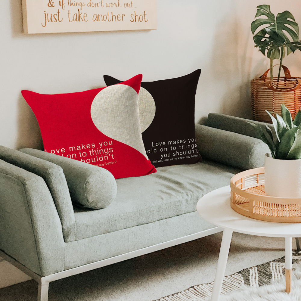 元氣熊 短絨方形抱枕 (情人系列)