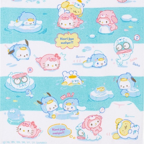 三麗鷗 SANRIO｜三麗鷗明星｜純棉浴巾 方巾 (冰原好朋友)