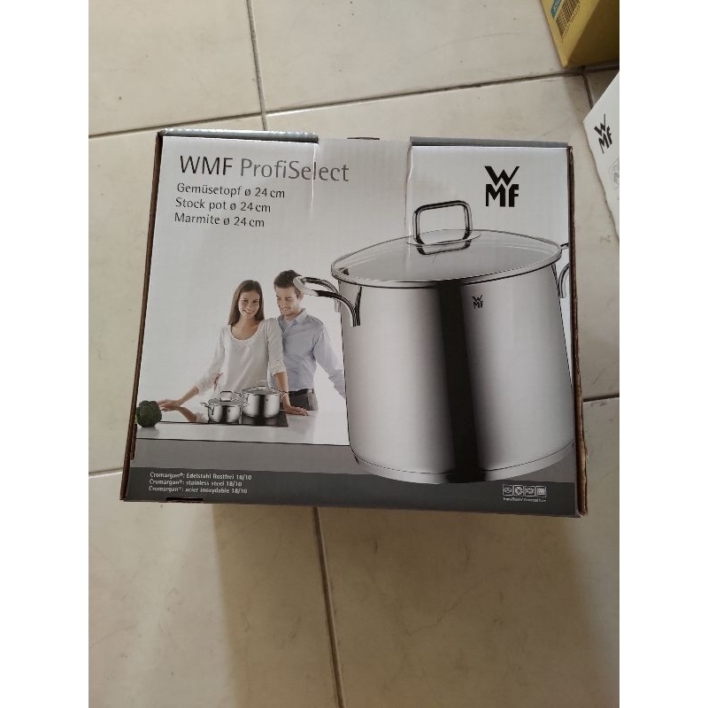 德國 WMF｜24公分5.7L 雙耳燉鍋 高身 湯鍋 不繡鋼鍋 含耐熱玻璃鍋蓋 防滴漏設計 適用各式爐具