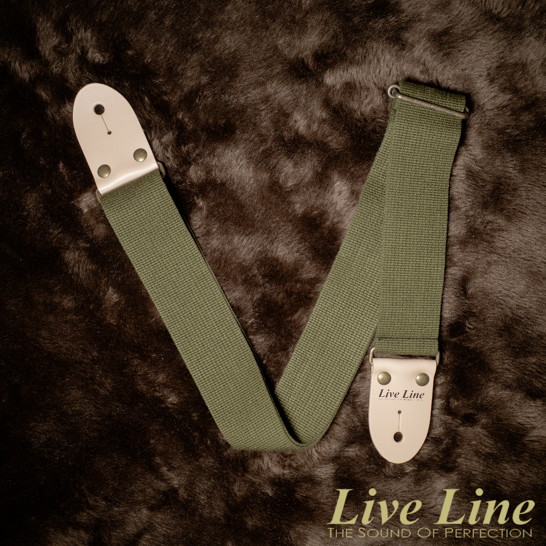 日本製造Live Line 壓克力混紡LS2000CMG 墨綠色吉他背帶