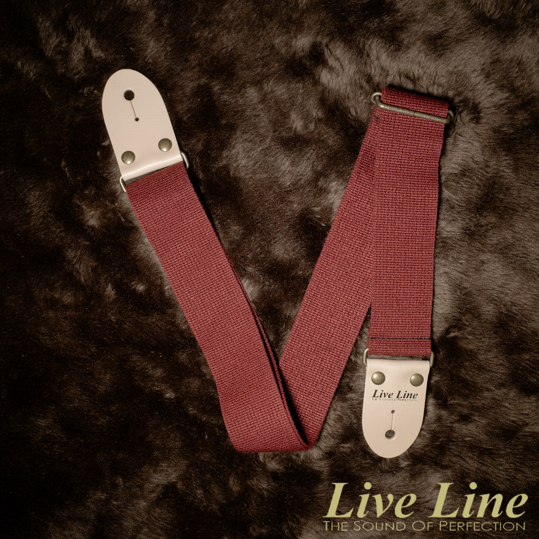 日本製造 Live Line 壓克力混紡 LS2000CWR 酒紅色 吉他 背帶