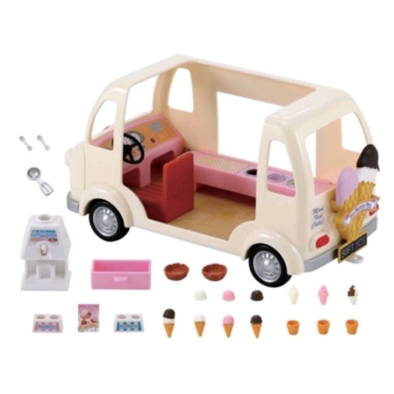 森林家族 Sylvanian Families｜全新 絕版稀有收藏 森林家族 歐版 ice cream 冰淇淋車 白色
