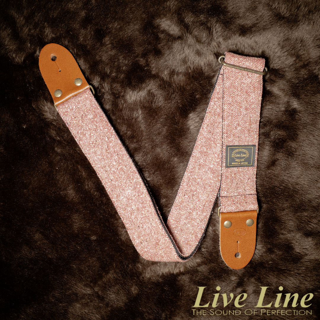 Live Line 粗花呢樣式 紅色 吉他 背帶 日本製造 YST32-3
