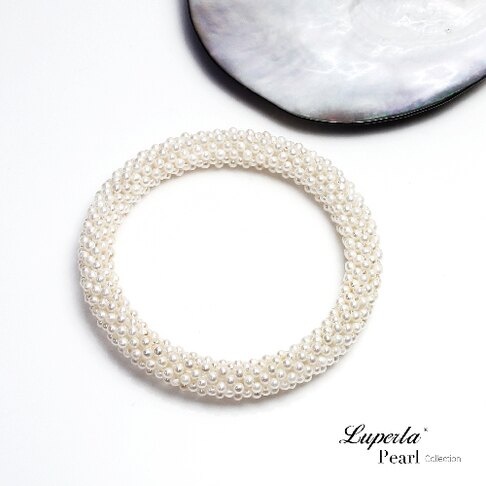 大東山珠寶 Luperla｜ 雪白禮讚 天然珍珠手環 歐美古典編織珠寶