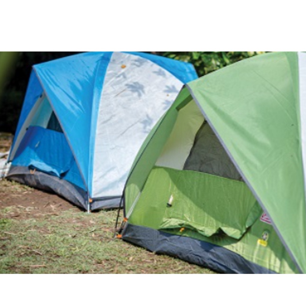 美國 Coleman｜ 6人戶外露營帳篷 Sundome Cyan 6P Tent 天藍色 庫存瑕疵品 🔥適合家庭大小🔥