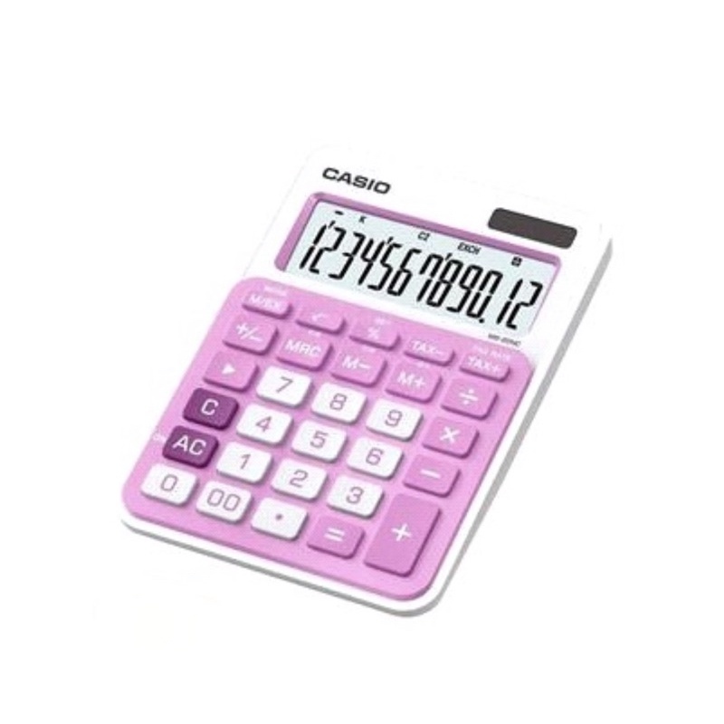 卡西歐 CASIO ｜ MS-20NC-PK 12位元計算機-粉紅/白