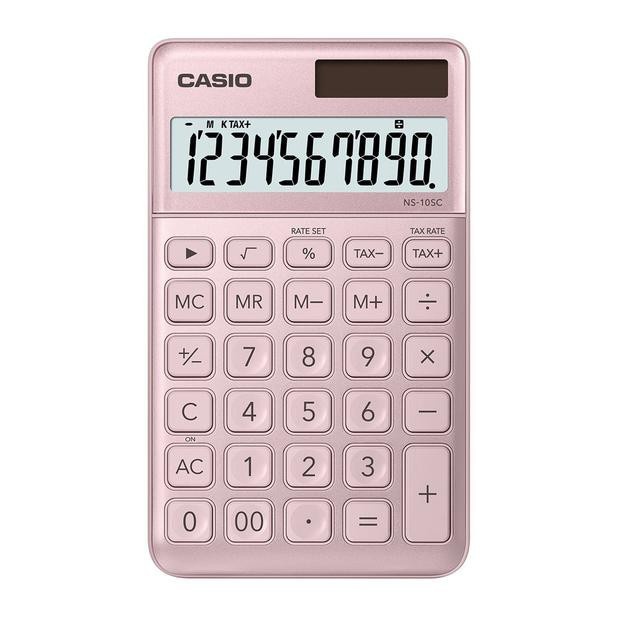 卡西歐 CASIO ｜ 限定櫻花版 NS-10SC-PK 櫻花粉 10位數輕巧計算機 太陽能 電池