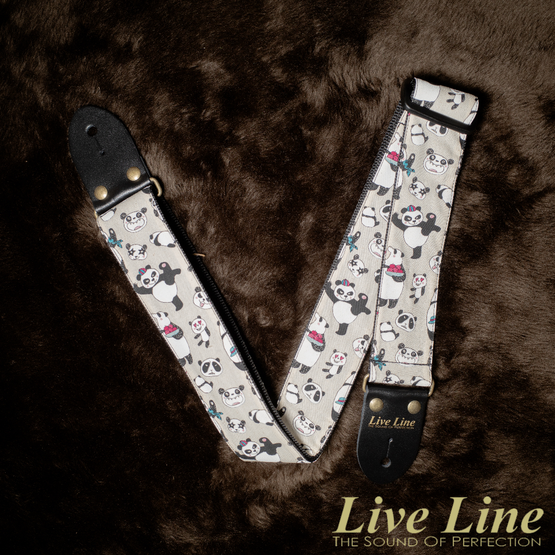 Live Line 熊貓 樣式 吉他 背帶 日本製造 LS2000PND5