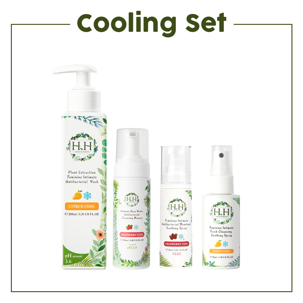 【Cooling Set】Citrus Cool Intimate Wash + Cranberry Cool Intimate Mousse + Citrus Cool Spray + Spray Plus