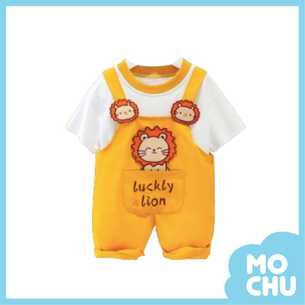 幸運獅子背帶褲套裝