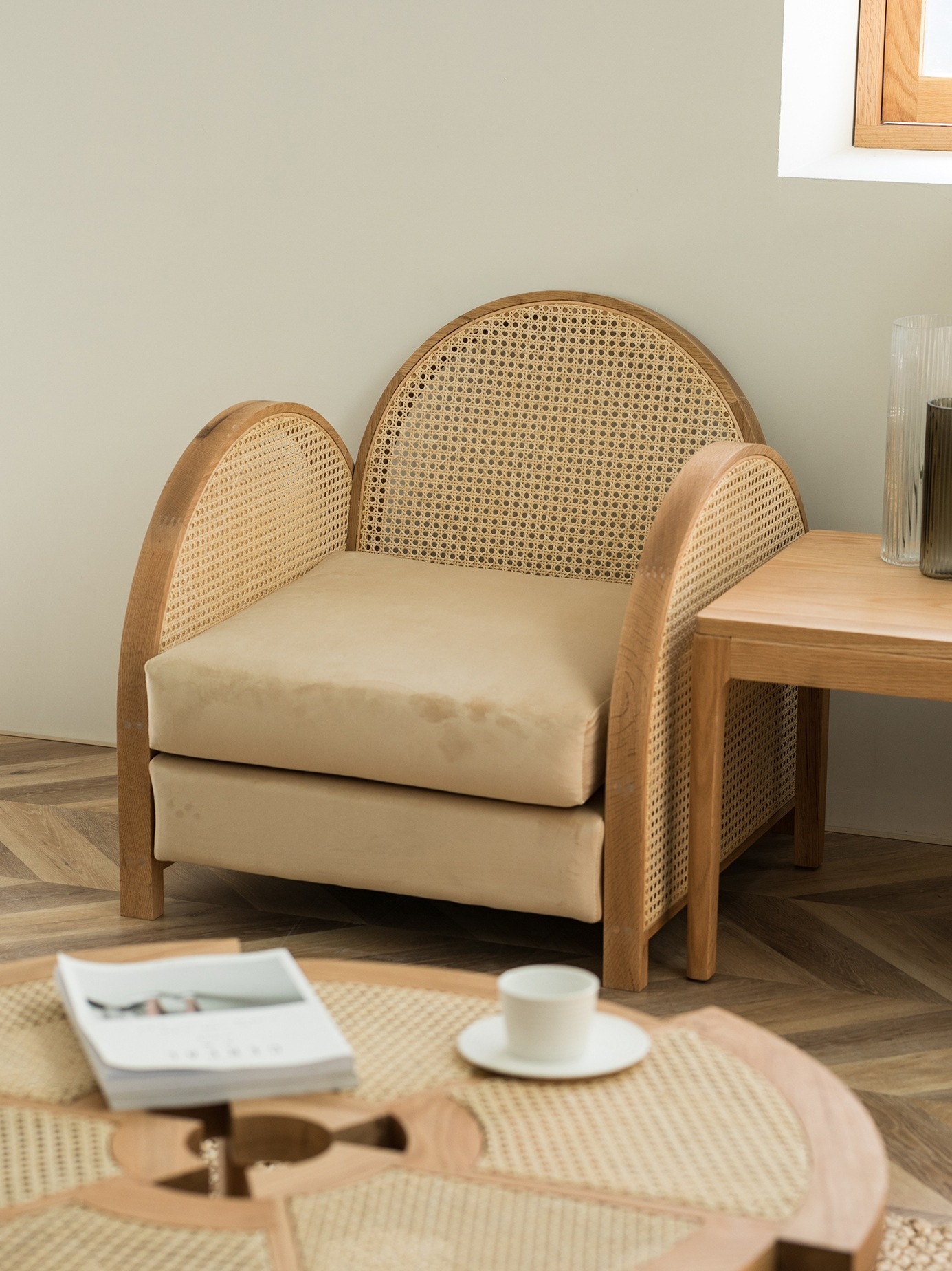 藤編單人沙發椅