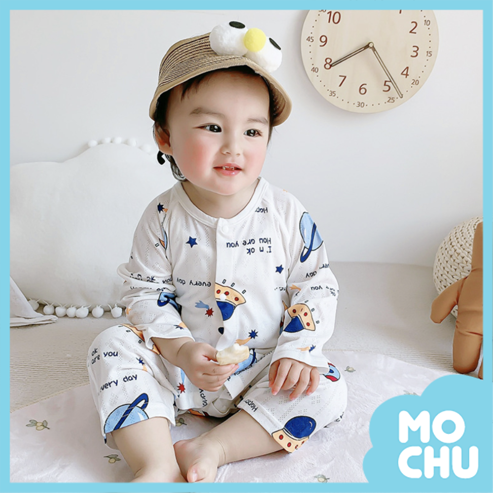 竹纖維春夏長袖連身衣-宇宙旅行