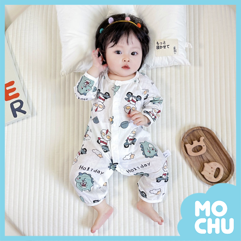 竹纖維春夏長袖連身衣-搗蛋龍