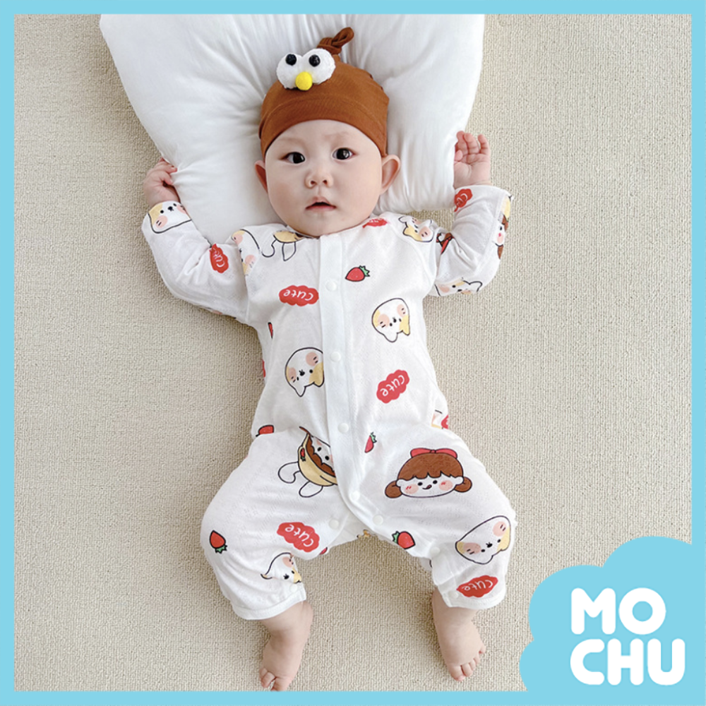 竹纖維春夏長袖連身衣-小糖豆