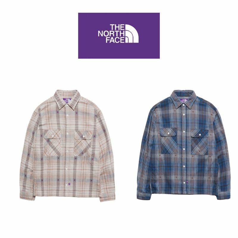 The north face 格子襯衫  北臉 日本紫標