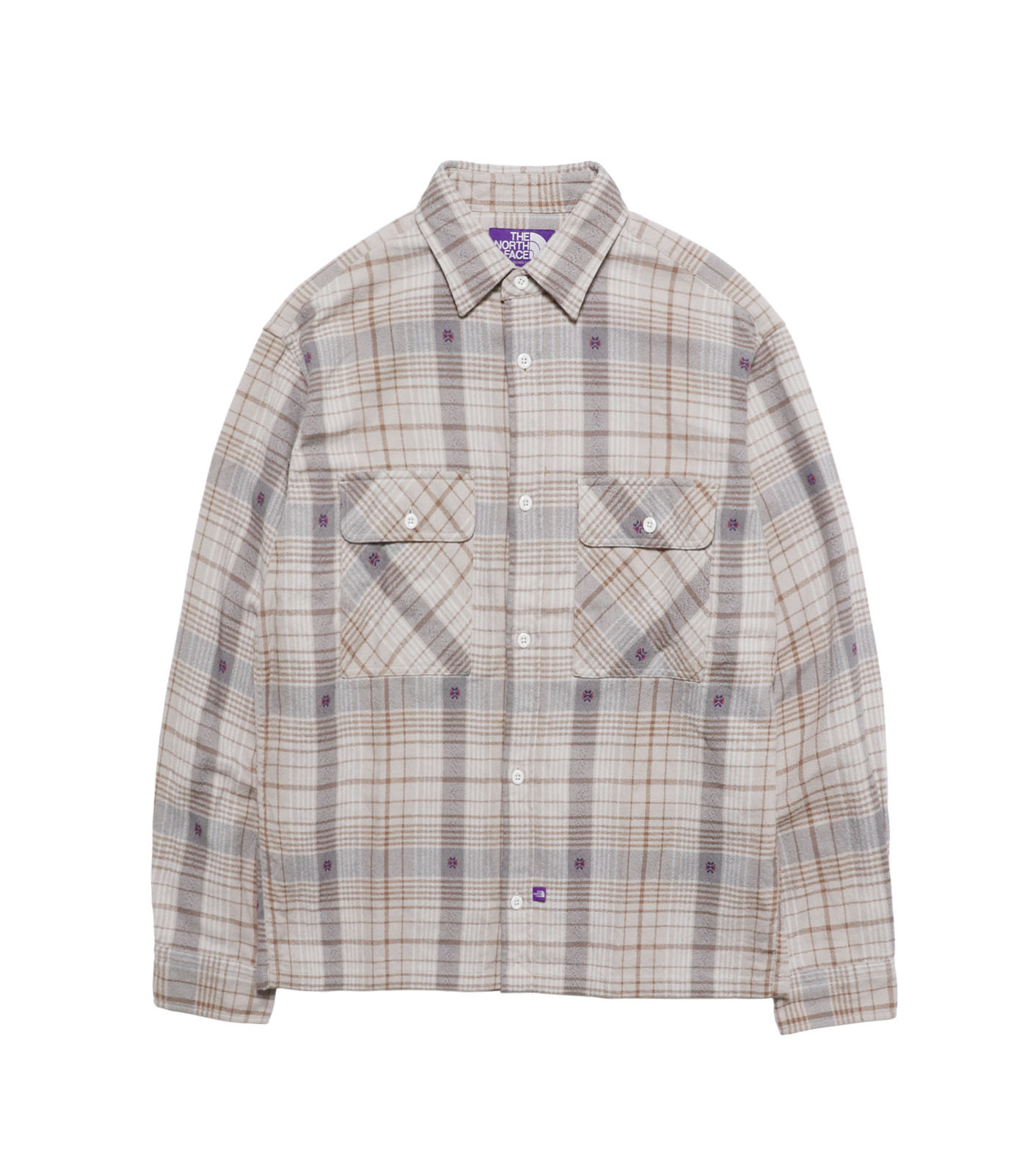 The north face 格子襯衫  北臉 日本紫標