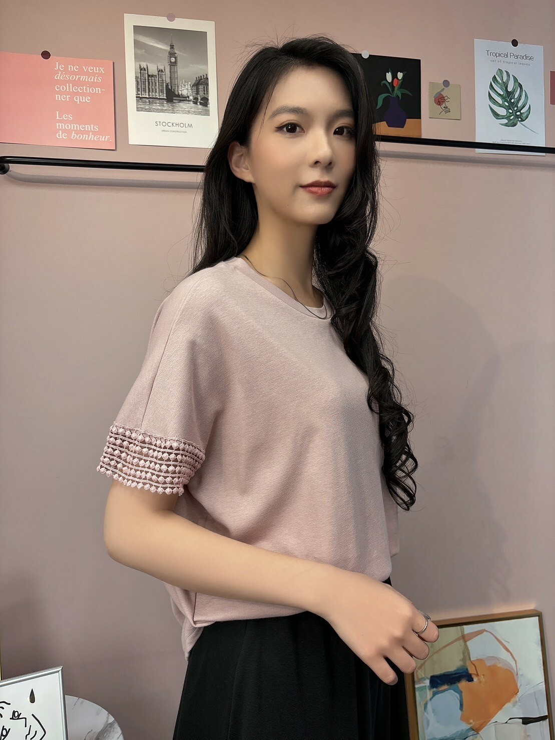 圈圈緹花繡上衣(粉)