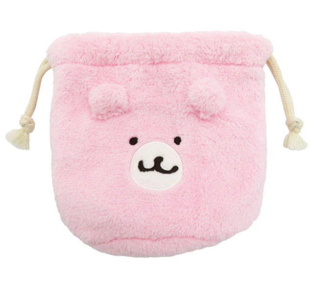 【現貨】吉伊卡哇 ちいかわ 栗子饅頭 粉色小熊 絨毛束口袋 收納袋