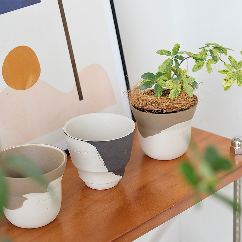 《3810》簡約迷你桌面陶瓷花拼盆栽