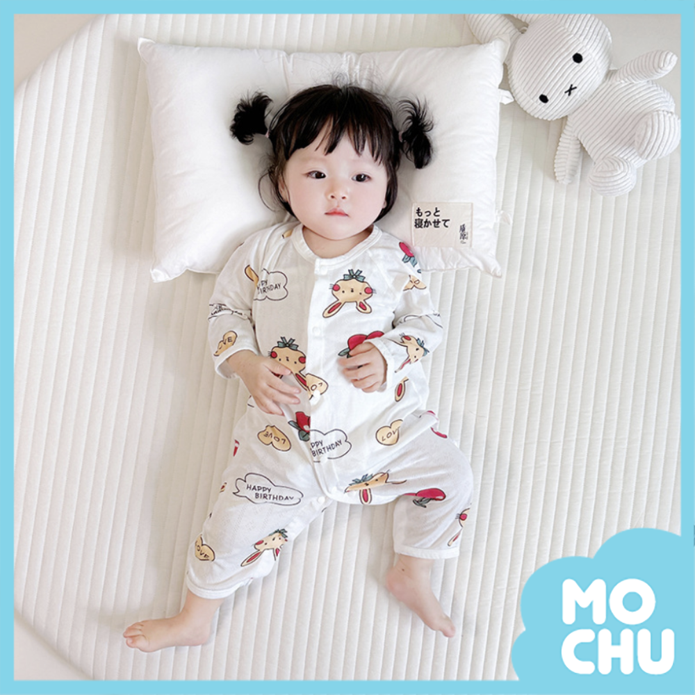 竹纖維春夏長袖連身衣-兔寶寶