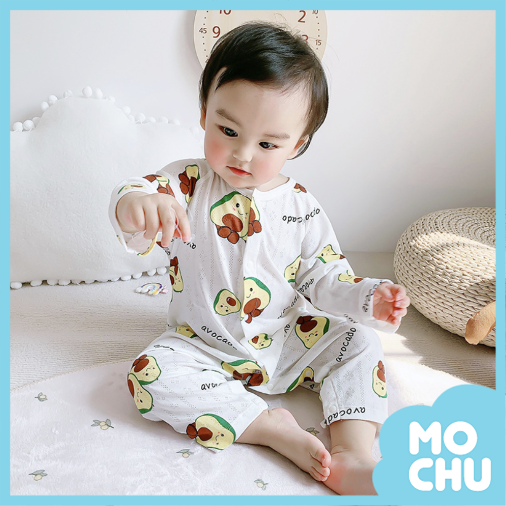 竹纖維春夏長袖連身衣-奶油果