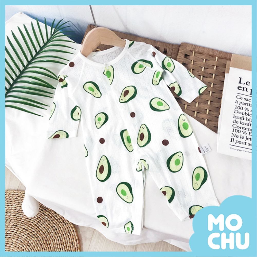 竹纖維春夏長袖連身衣-牛油果