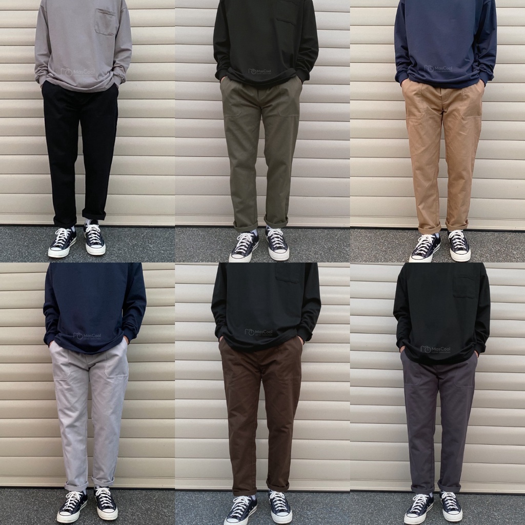 MS1640 斜紋布微寬長褲