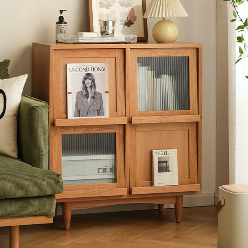 木質四格書櫃展架