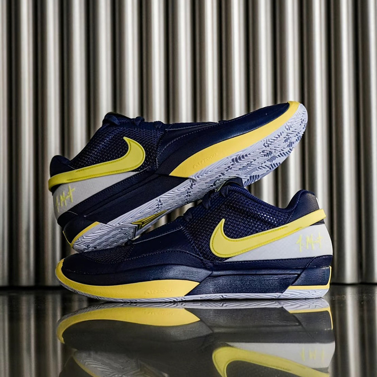 NIKE JA MORANT 1 MURRY STATE 莫瑞洲大學配色 深藍黃 JA1 耐磨XDR 室外實戰籃球鞋 男生籃球鞋 DR8786-402