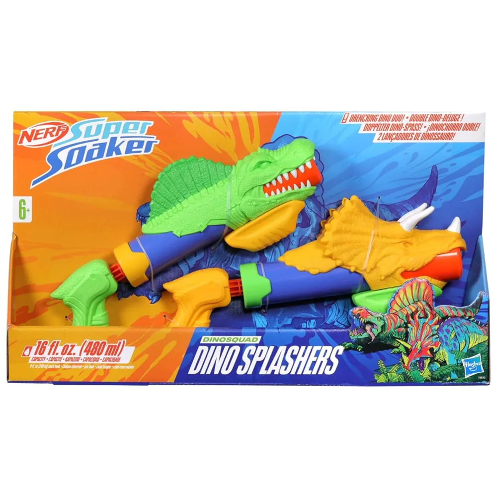 《 NERF 樂活打擊 》NERF 超威水槍 恐龍水槍雙人組