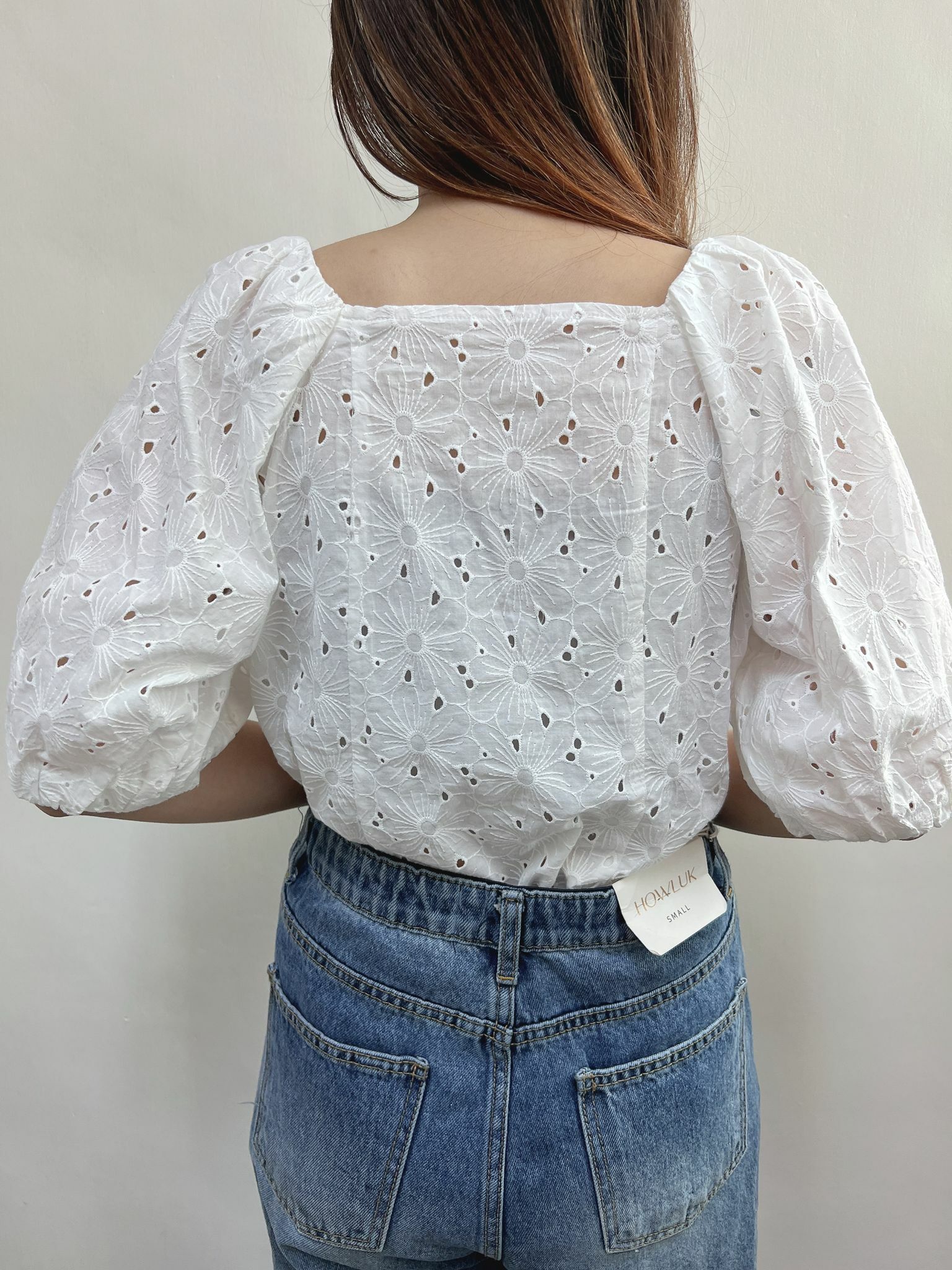 RC 花朵蕾絲方形襯衫