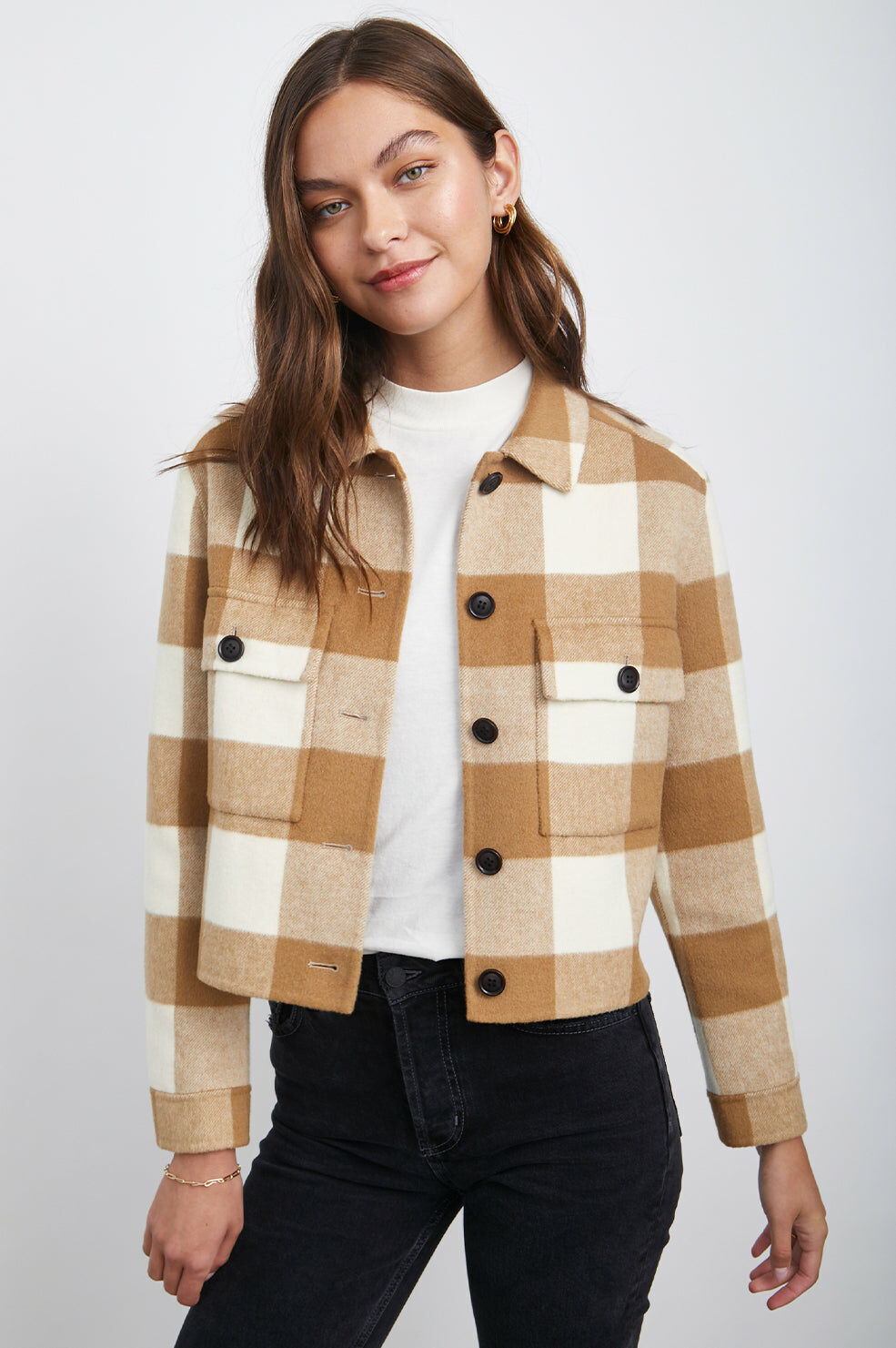 Steffi Camel Jacket格紋短大衣
