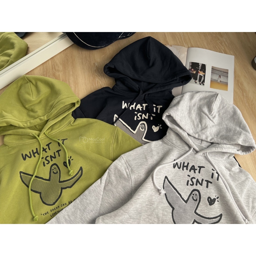 WHAT IT ISNT天使刷毛帽T