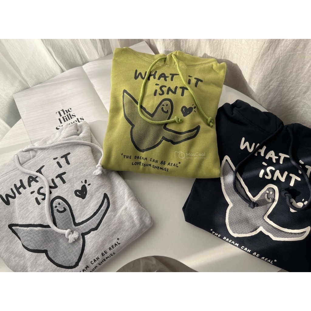 WHAT IT ISNT天使刷毛帽T