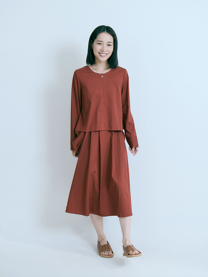 松果種子口袋裙-胭脂