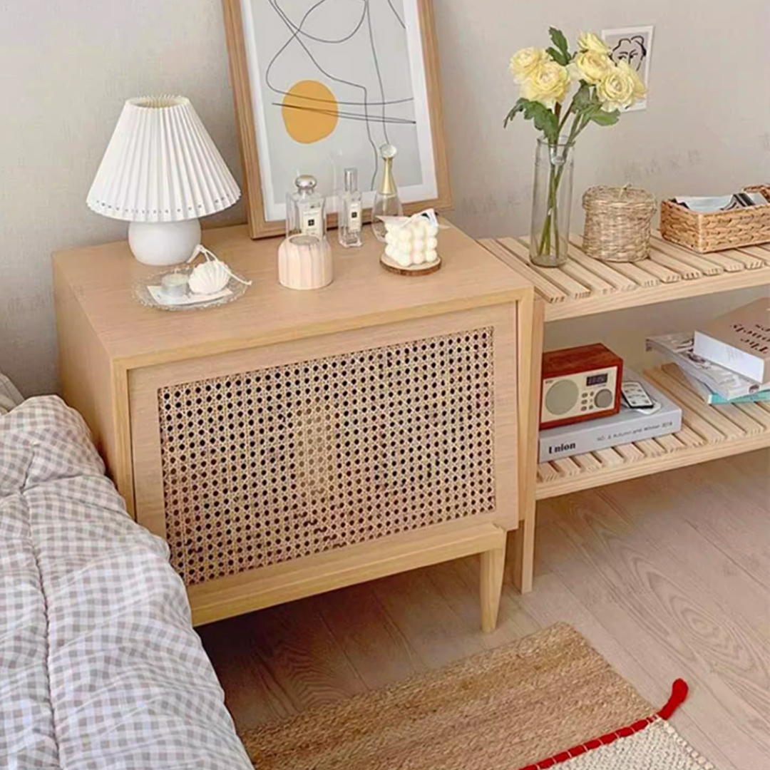 藤編掀蓋式書櫃