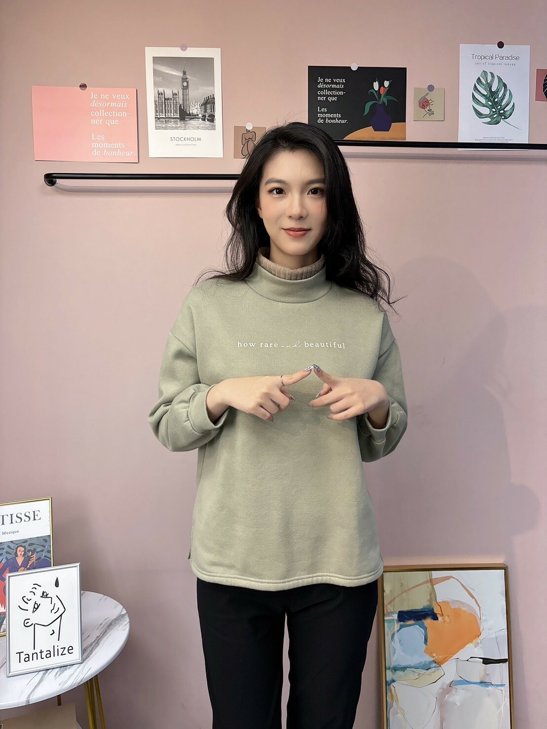 自訂款立領拼接衣(綠)