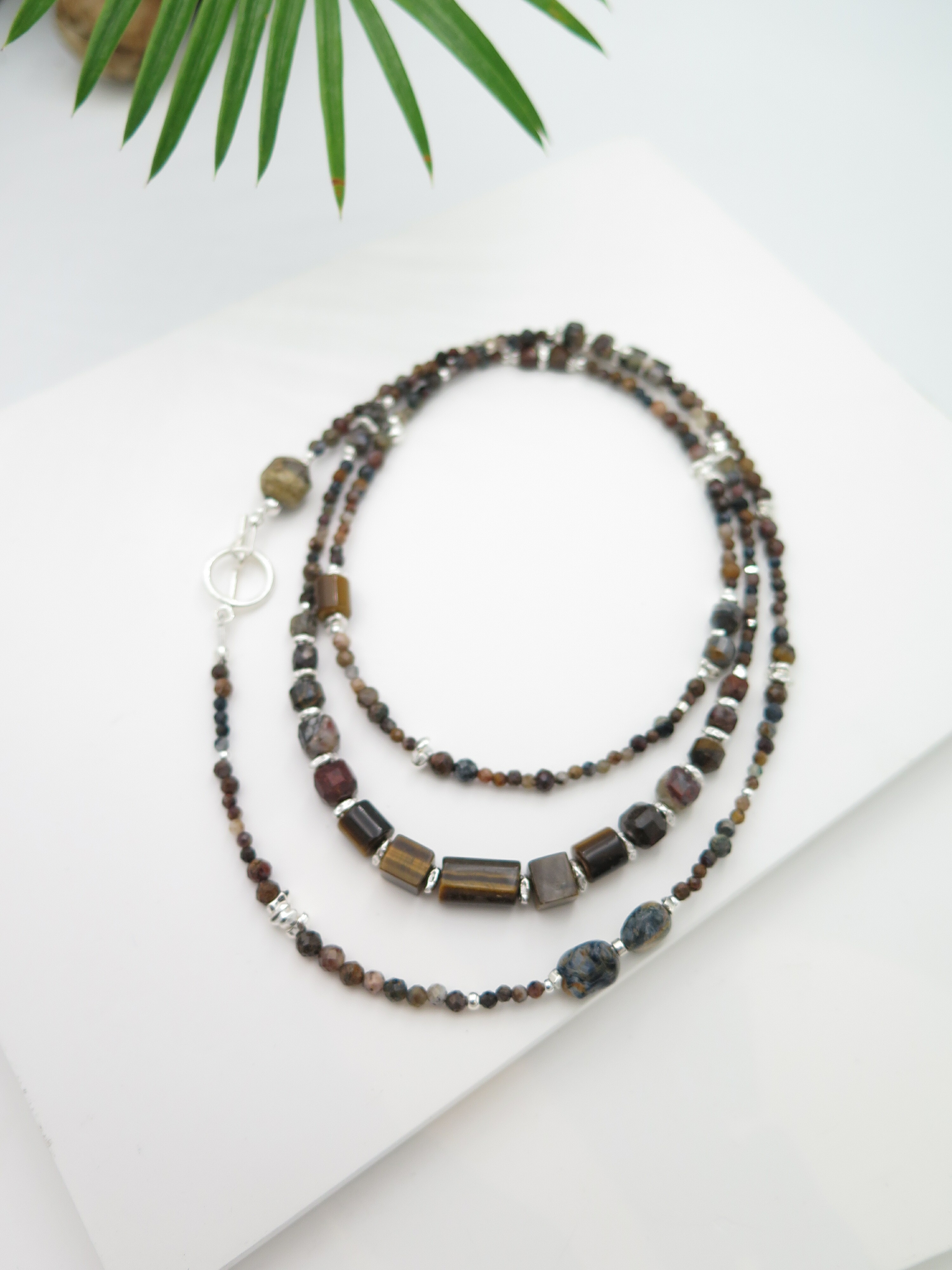 COLE COOL natural Tiger's eyevLong necklace unique present
