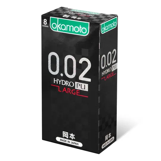 Okamoto 0.02 Hydro Polyurethane Large 8's Pack PU Condom