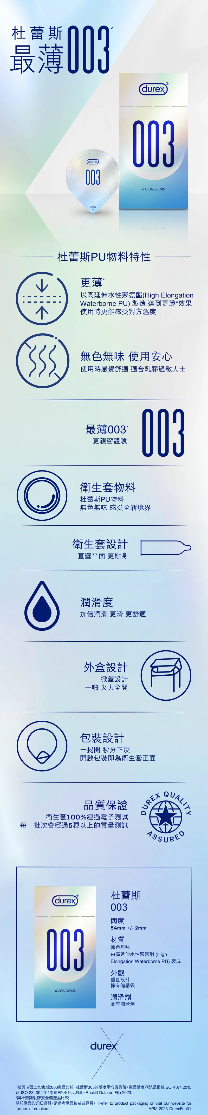 Durex杜蕾斯 003 6 片裝 PU安全套講解 -Sex Concept成人用品專門店